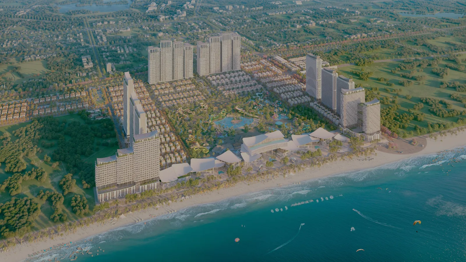 Flycam toàn cảnh đại đô thị biển Blanca City và Sun World Vũng Tàu