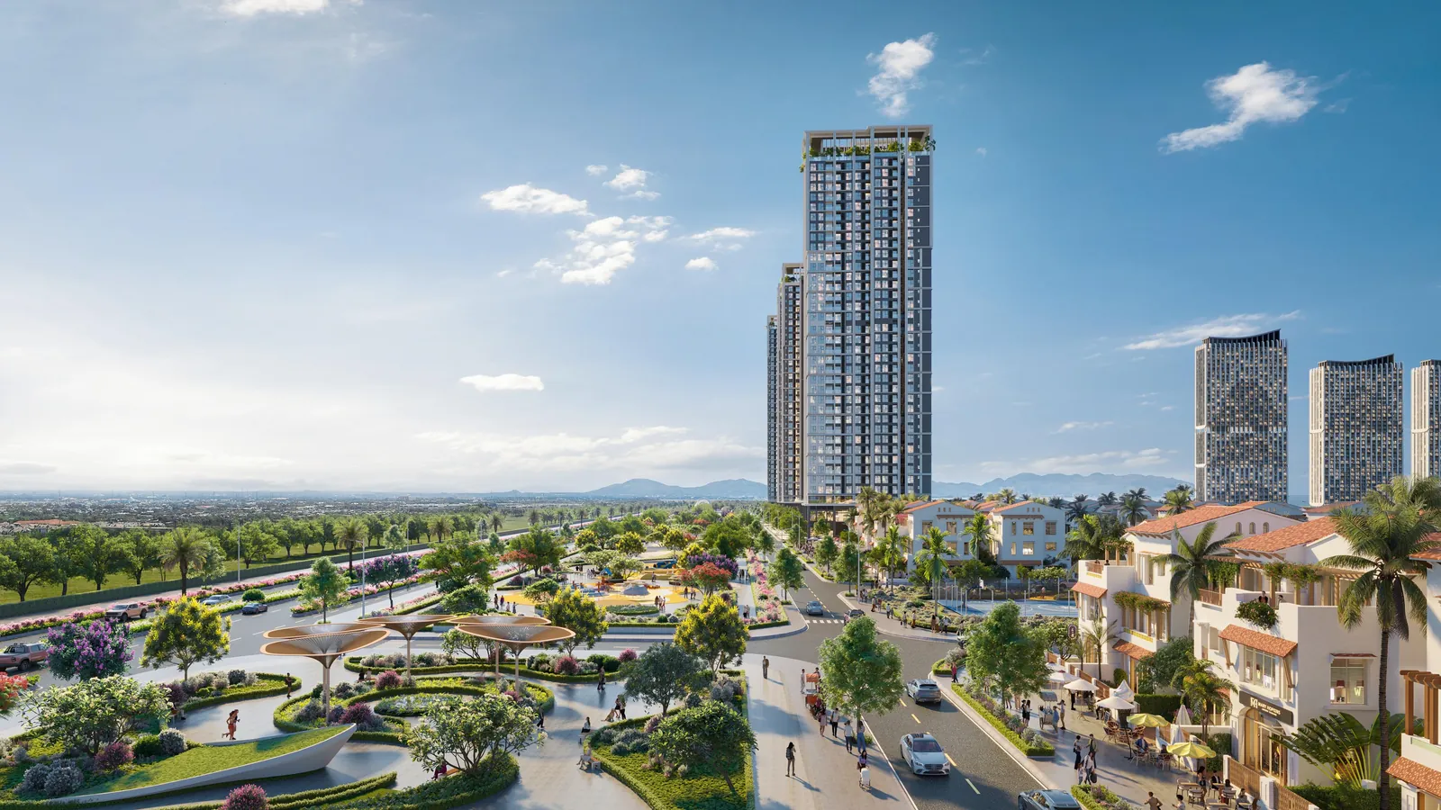 Beachtro Tower liền kề công viên và khu vui chơi trẻ em — Blanca City