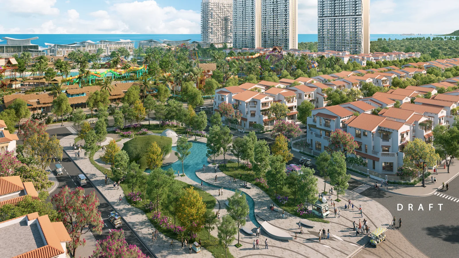 Tuyến phố biệt thự đơn lập Blanca City buổi sáng