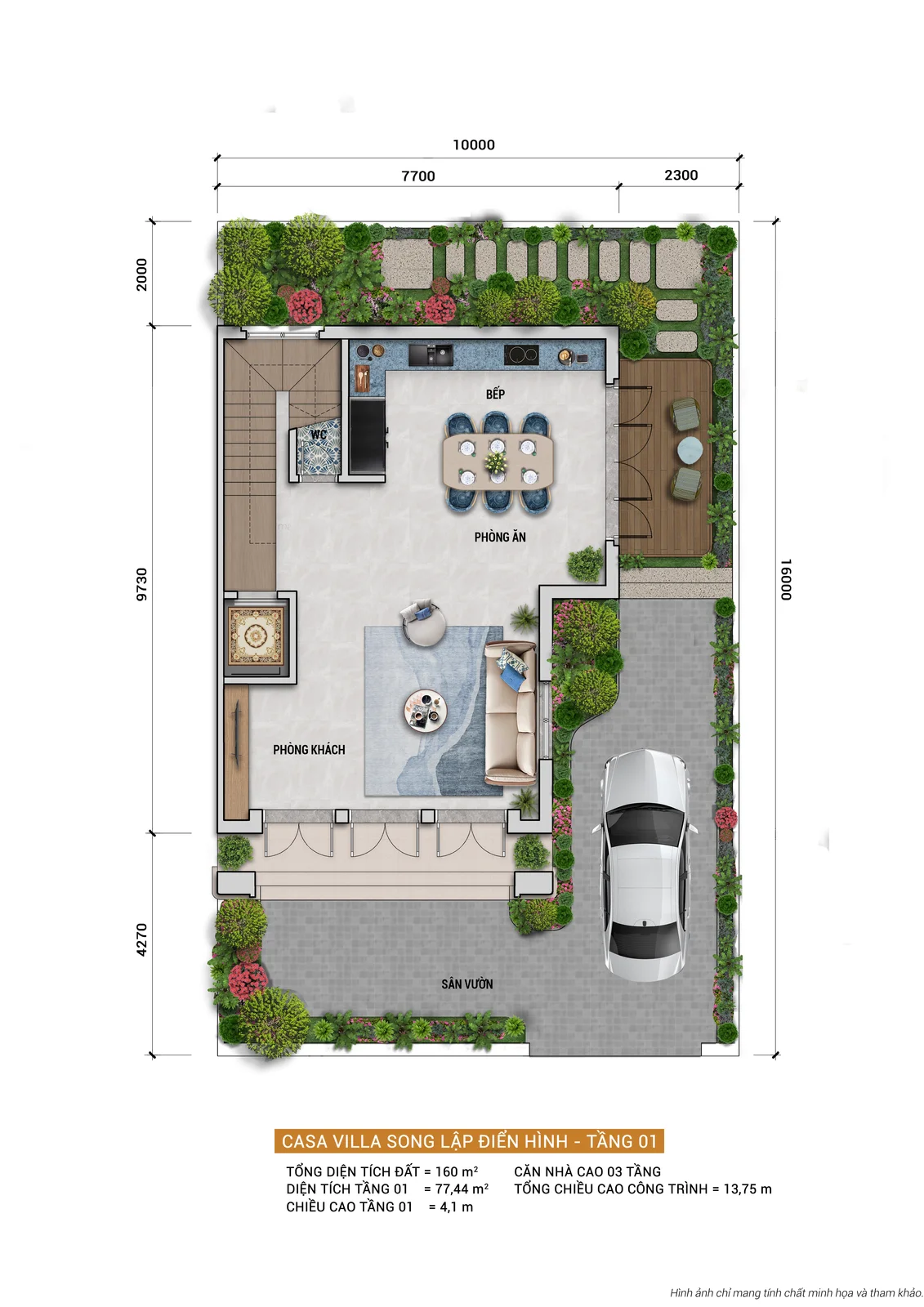 Mặt bằng biệt thự Casa song lập Blanca City