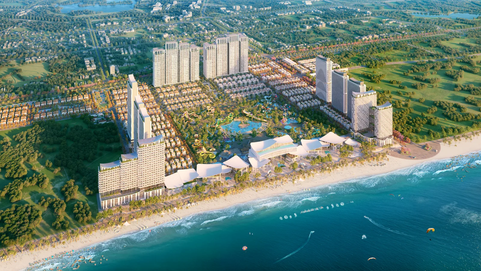 Phối cảnh Blanca City nhìn từ biển — trục đường 3/2 Vũng Tàu