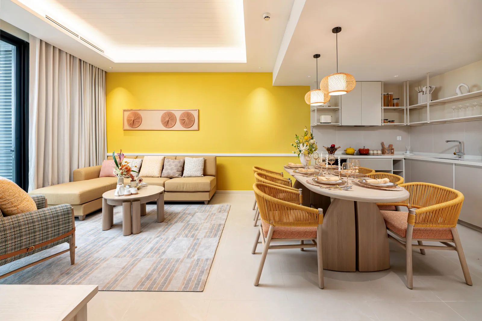 Phòng khách nhà mẫu căn hộ 3 phòng ngủ Blanca City