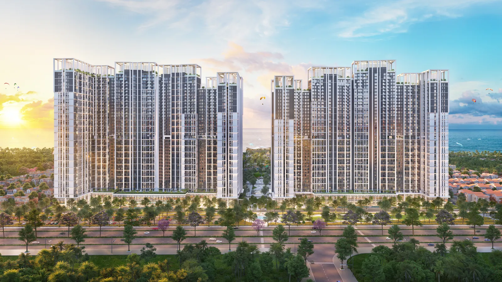 Ngoại thất tháp đôi Beacon E1–E2 Blanca City