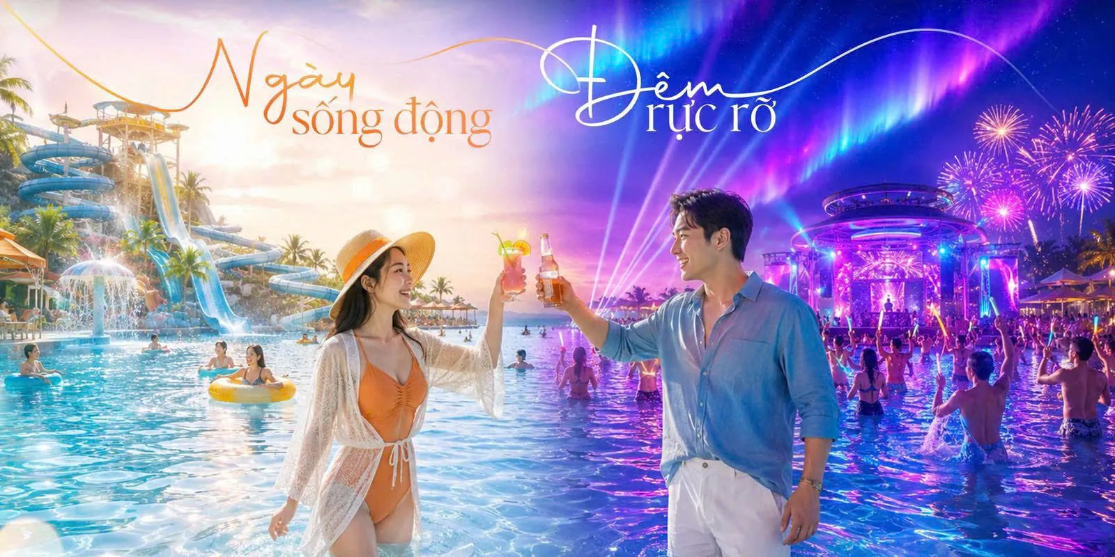 Pool party về đêm tại Blanca City Vũng Tàu